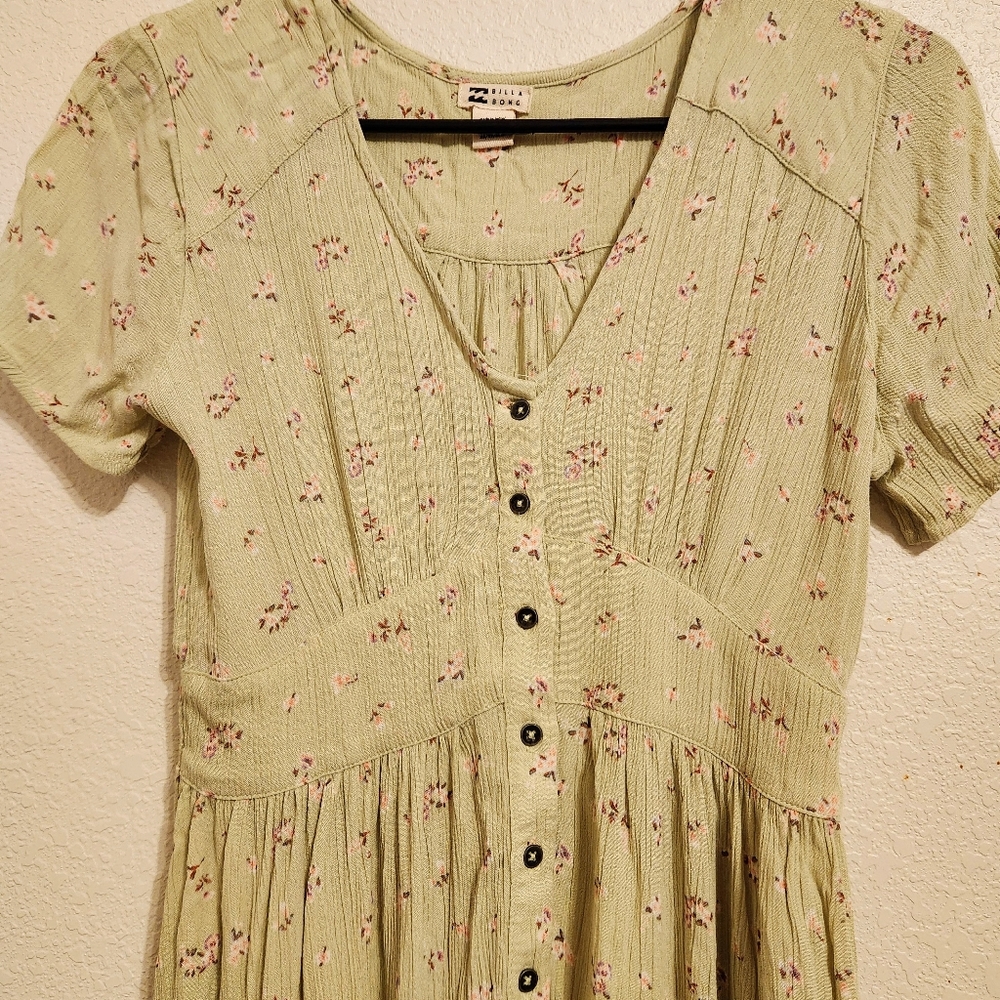 Billabong | Green Floral Mini Dress XS